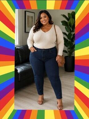 ANGELS Forever Young 360 Sculpt Skinny Jeans Plus Size 24W Dark Wash